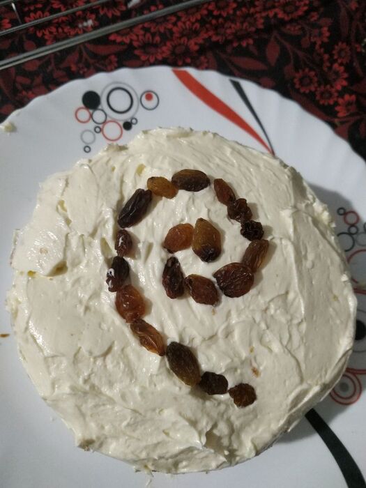 Image of cake made by Sruthi.